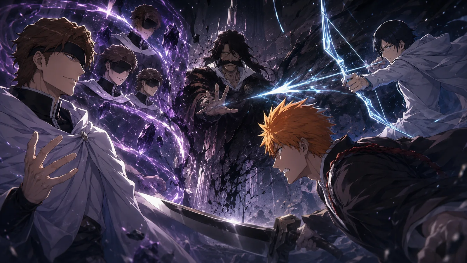 Aizen, Uryu, and Ichigo combining their roles against Yhwach